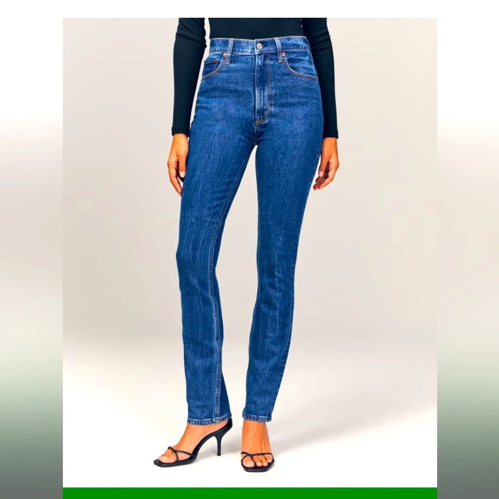 Abercrombie & fitch curve love slim straight ultra high rise 6 short $100